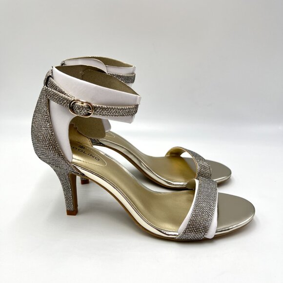 Bandolino Shoes - Bandolino Womens 6.5M Madia 2 Gold Silver Dress Sandals Heels Shoes New